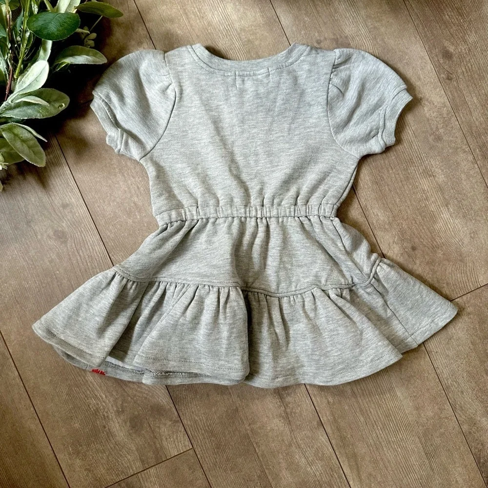 New Peek Toddler Girls Short Sleeve Sequin Dress Rainbow And Hearts size 2T